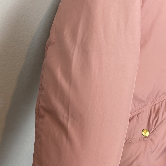 J. Crew Crewcuts Dusty Pink down puffer parka jacket fur hood trim - Picture 7 of 14